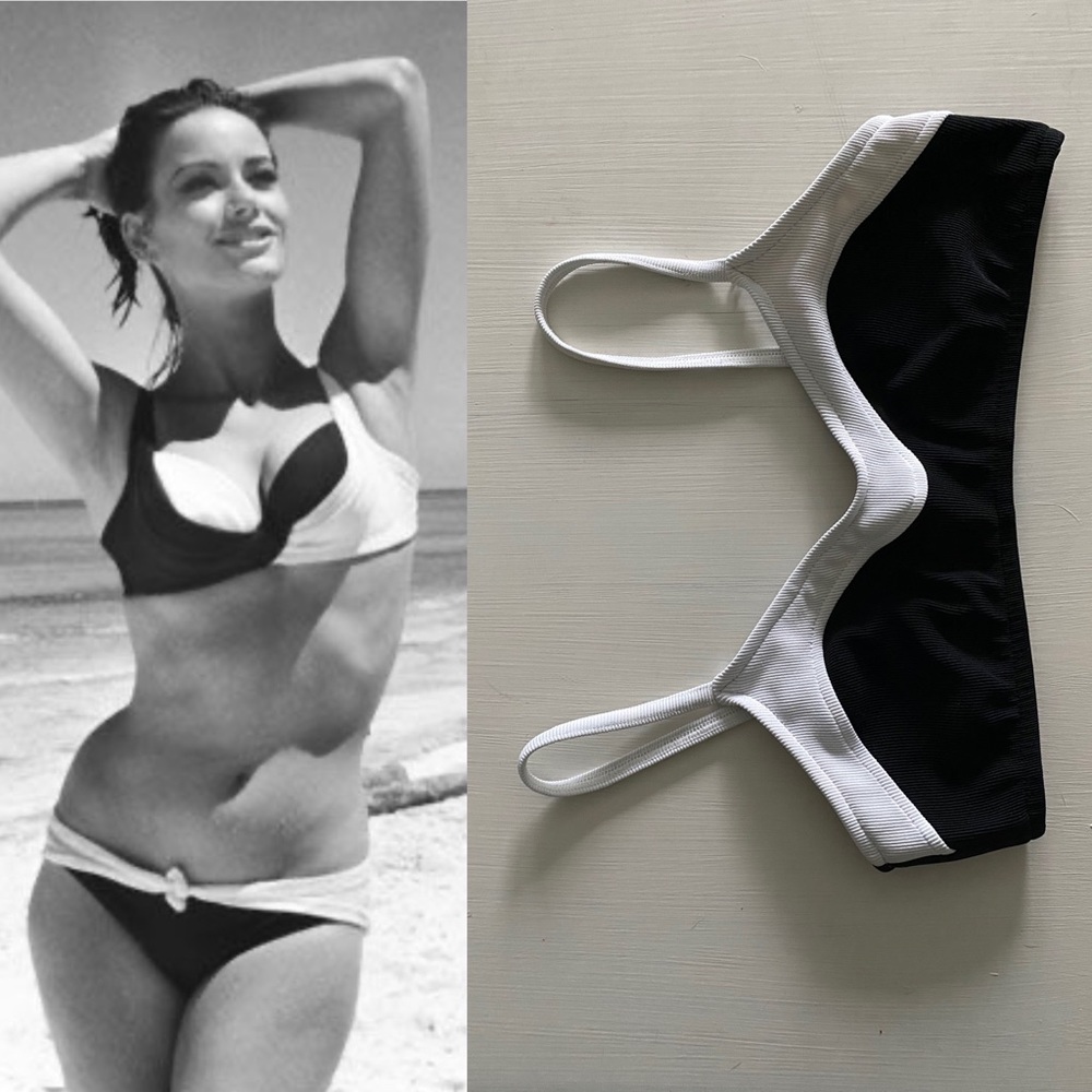 Vintage Color Block Bikini Top